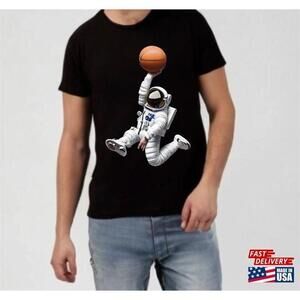 An Astronaut Playing Basket Ball Cool T Shirt Bets Gifts Classic Unisex